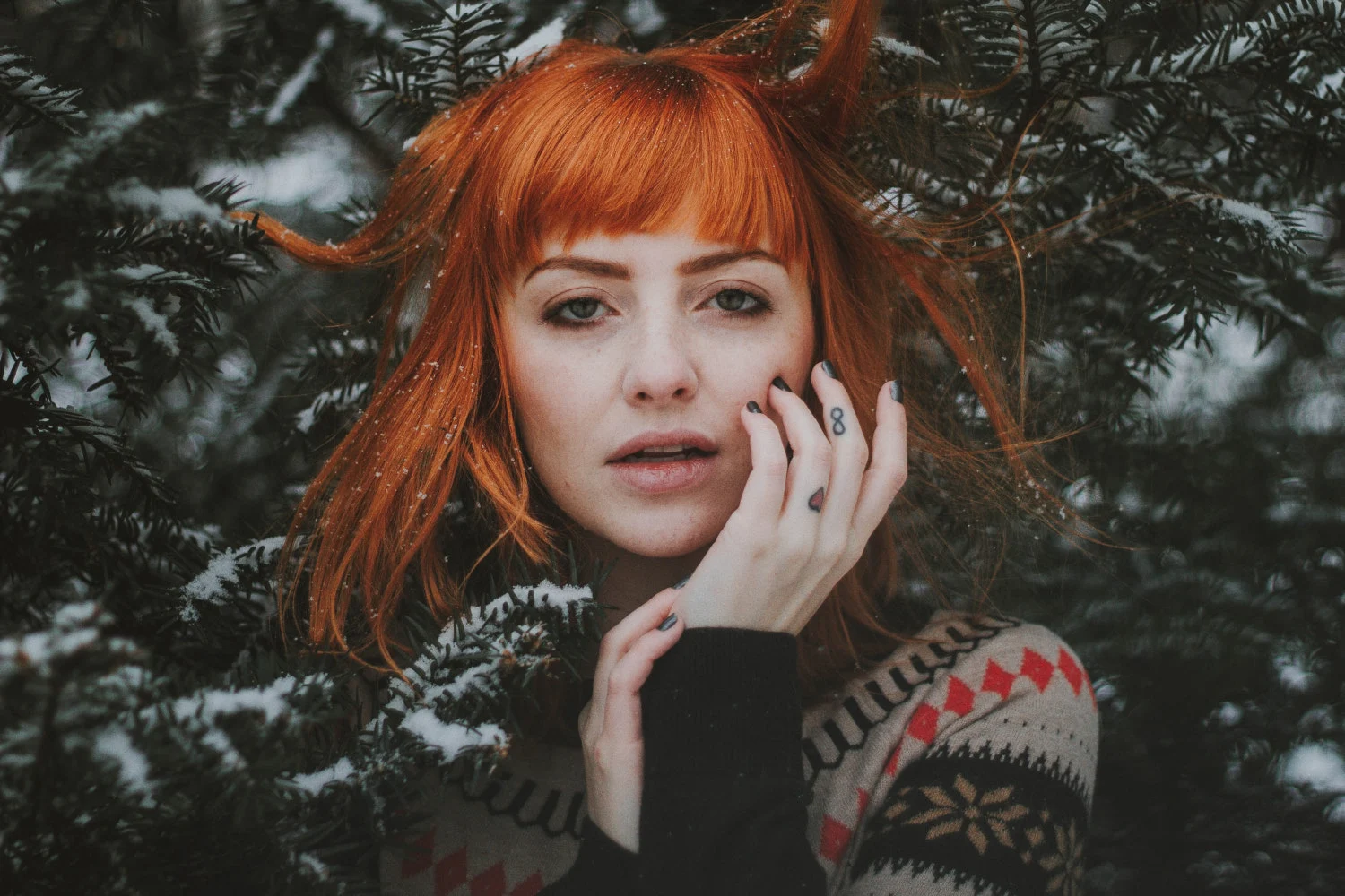 cute ginger girl with loose hair