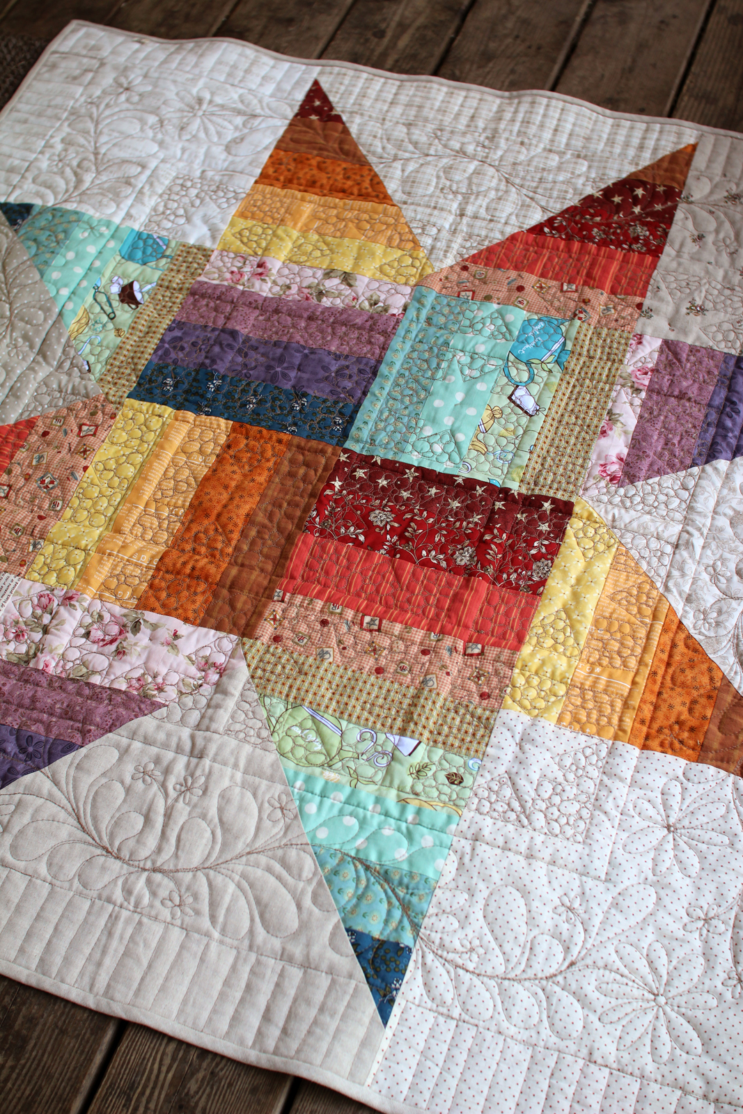 PatchworkPottery Rainbow Star Quilt patchworkpottery-rainbow-star-quilt