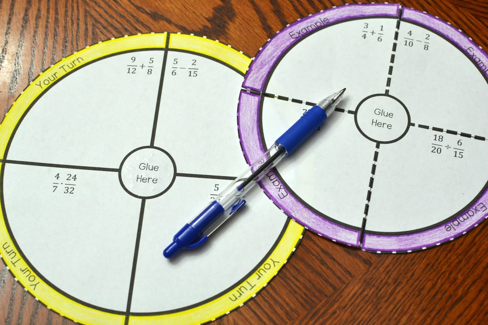 Math in Demand: Operations with Fractions Wheel Foldable (Adding