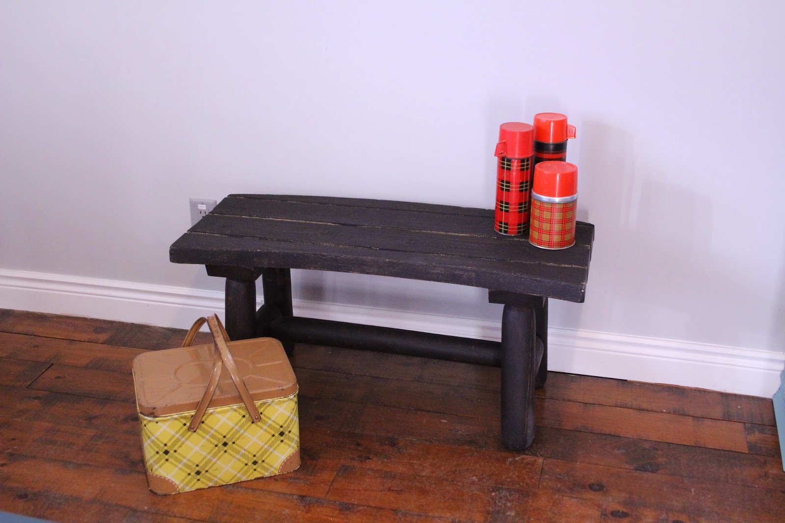 Laurel's Attic Rustic Black Bench SOLD