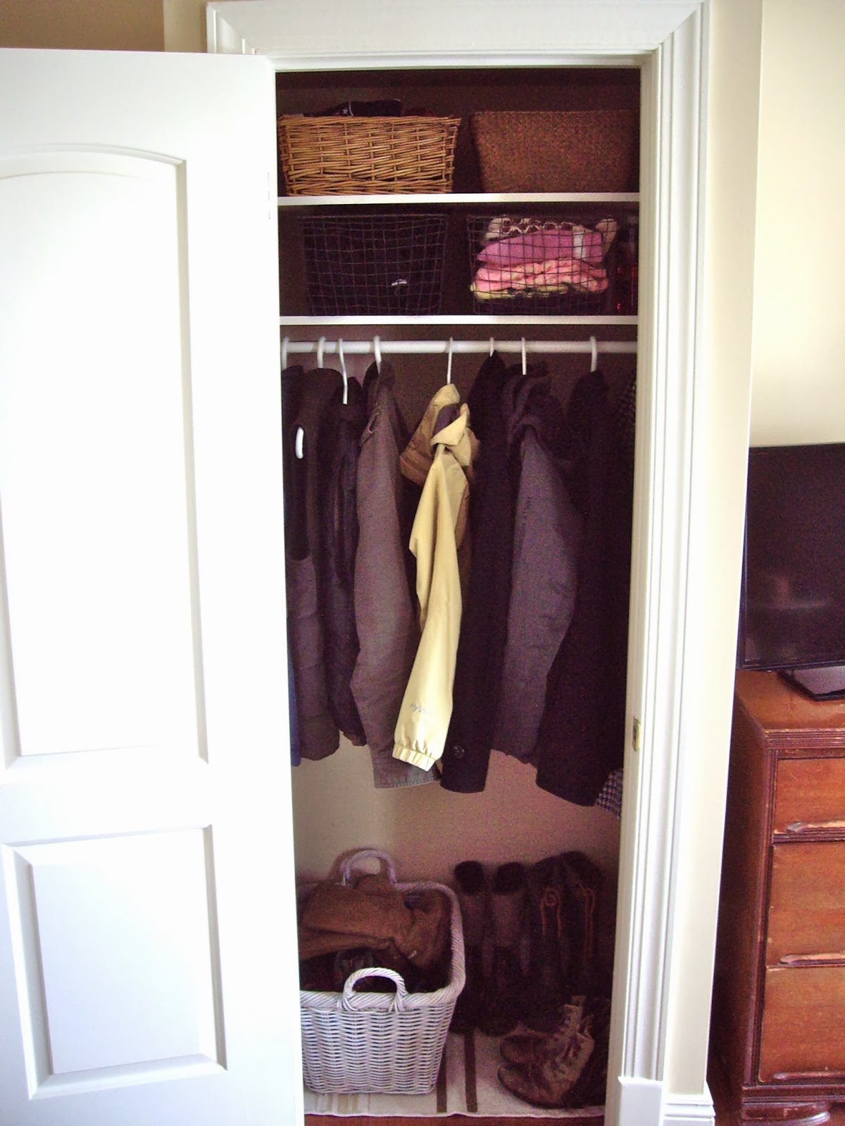 the fancy life Organized The Coat Closet