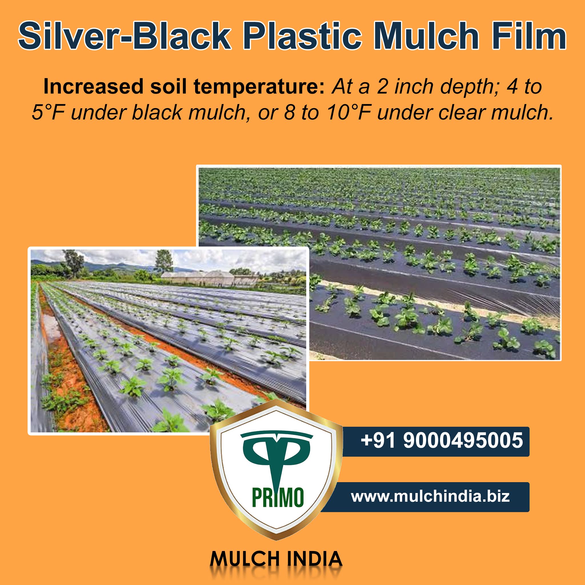 MulchIndia SilverBlack Plastic Mulch Mulch India Call+𝟵𝟭