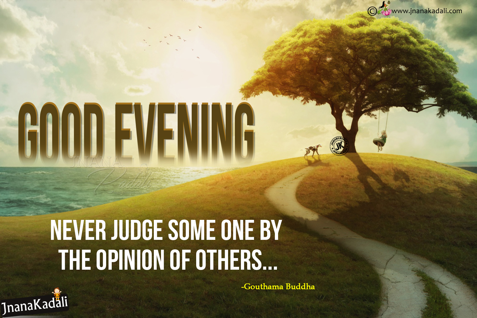 Good Evening Greetings in English with Gautama Buddha Inspirational