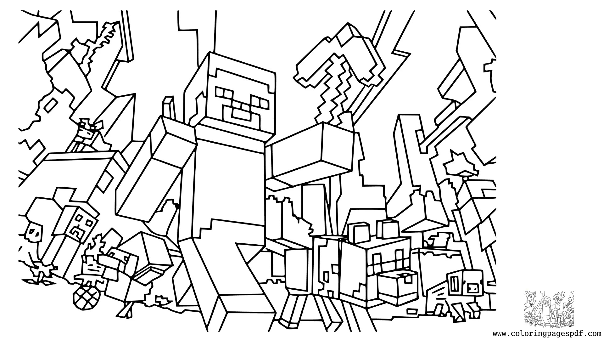 Minecraft Anime Coloring Pages