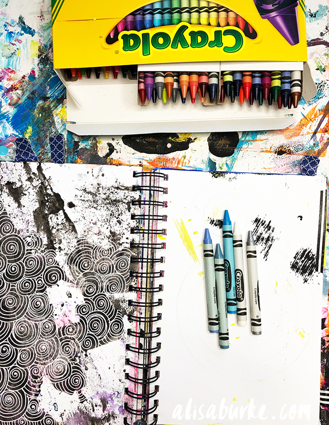 a peek inside my process- playing with crayons