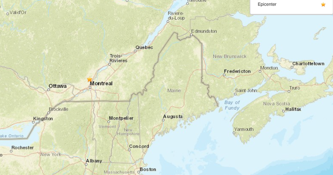 Sciency Thoughts Magnitude 3.6 Earthquake near Montreal, Quebec.
