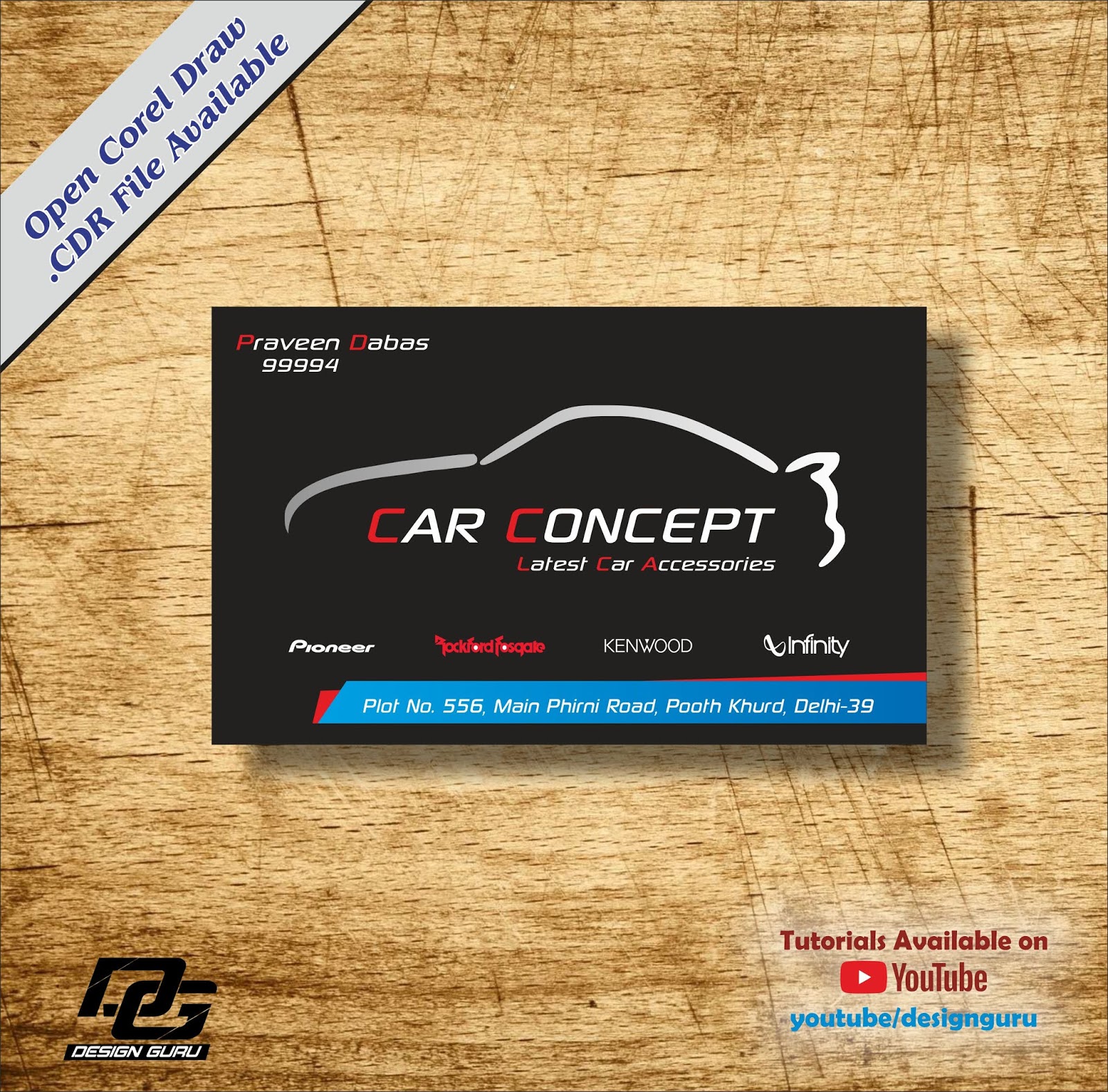 DESIGN GURUJI Car Accessories Visiting Card Design India with Editable