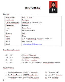 Materi Bahasa Indonesia: FORMULIR DAN DAFTAR RIWAYAT HIDUP