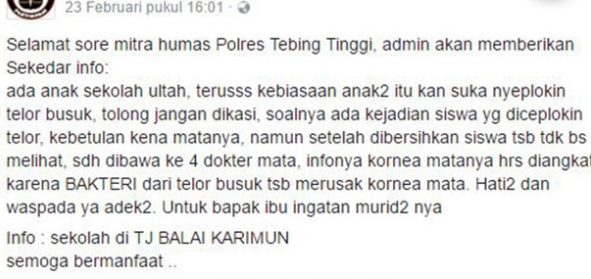 Perayaan Ultah `Alay` Kembali Memakan Korban! Lihat yang Terjadi Pada Mata Siswa Ini Perayaan Ultah `Alay` Kembali Memakan Korban! Lihat yang Terjadi Pada Mata Siswa Ini