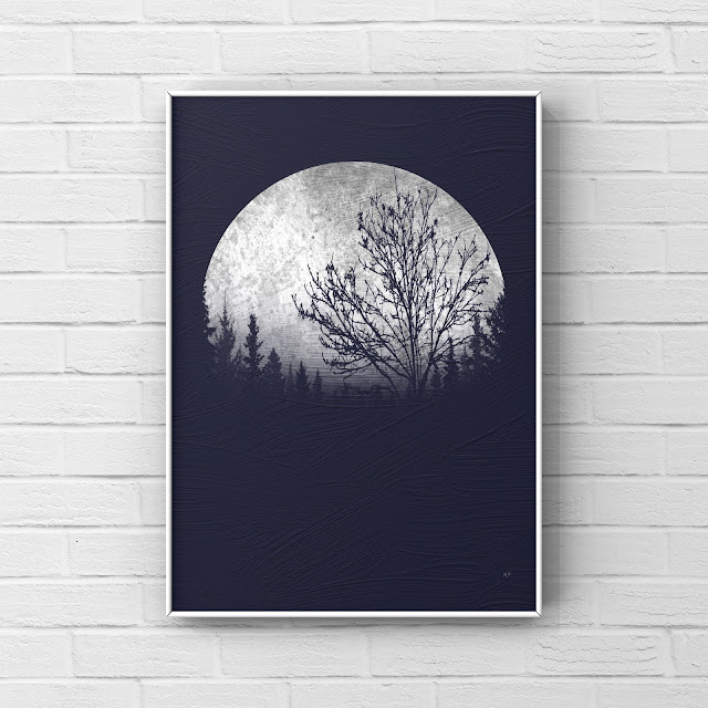 Night Walk by Mark Taylor Moon over forest, super moon, woodland,
