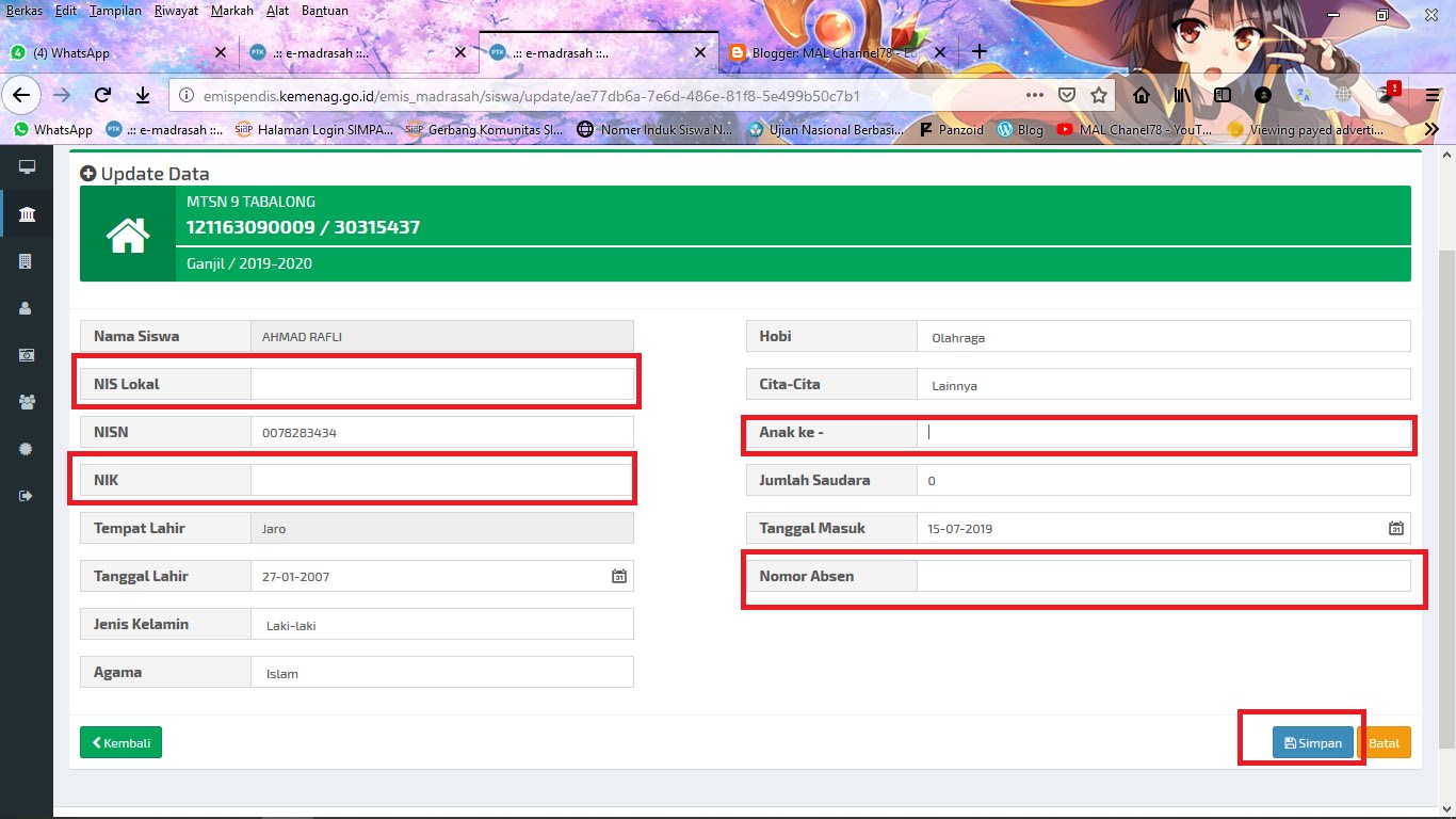 Cara Masukan Data Siswa Umum Di Emis Tp 2019 2020