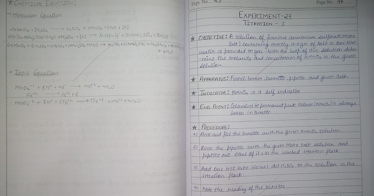 Titration 1 Class 12 CBSE Chemistry Practical All Study Guide at
