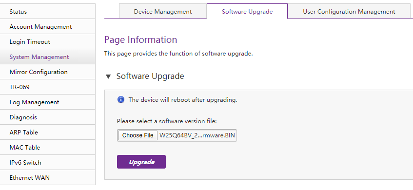 Software Upgrade
