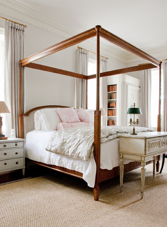 Wooden canopy bed