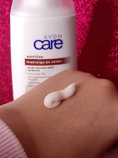 textura Loção Desodorante Corporal Manteiga de Cacau Avon Care resenha dicas da tia