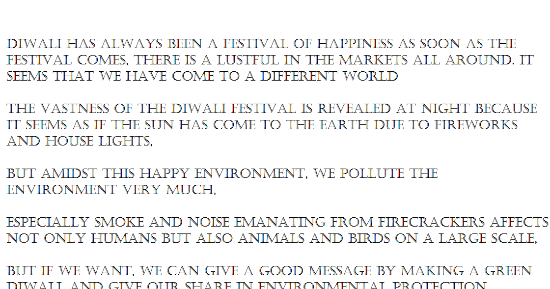 pollution free diwali essay in english
