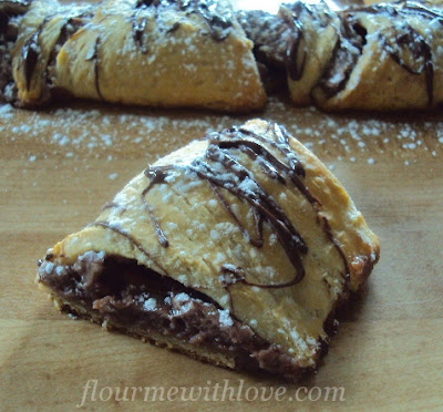 Delicious Nutella and Cream Cheese mixed together and baked in a flaky Croissant Dough