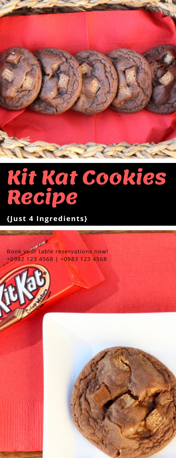 Kit Kat Cookies Recipe! {Just 4 Ingredients} Cookies