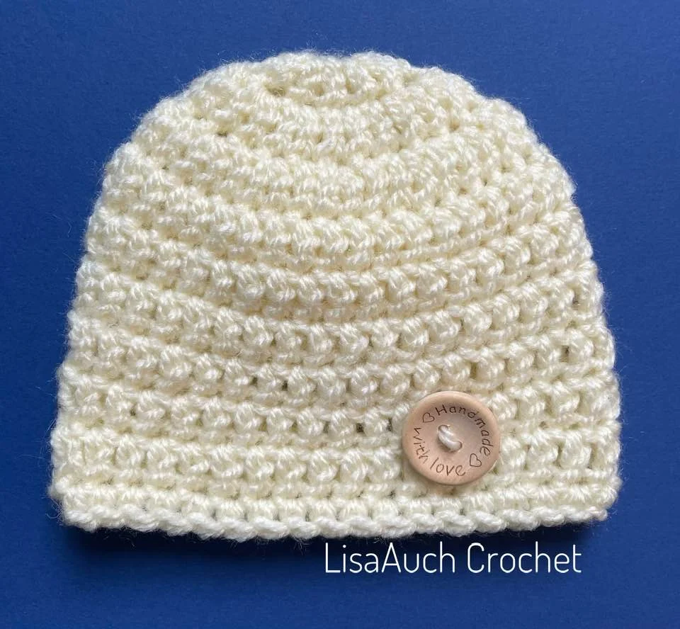 EASY crochet baby beanie pattern, easy crochet baby hat pattern