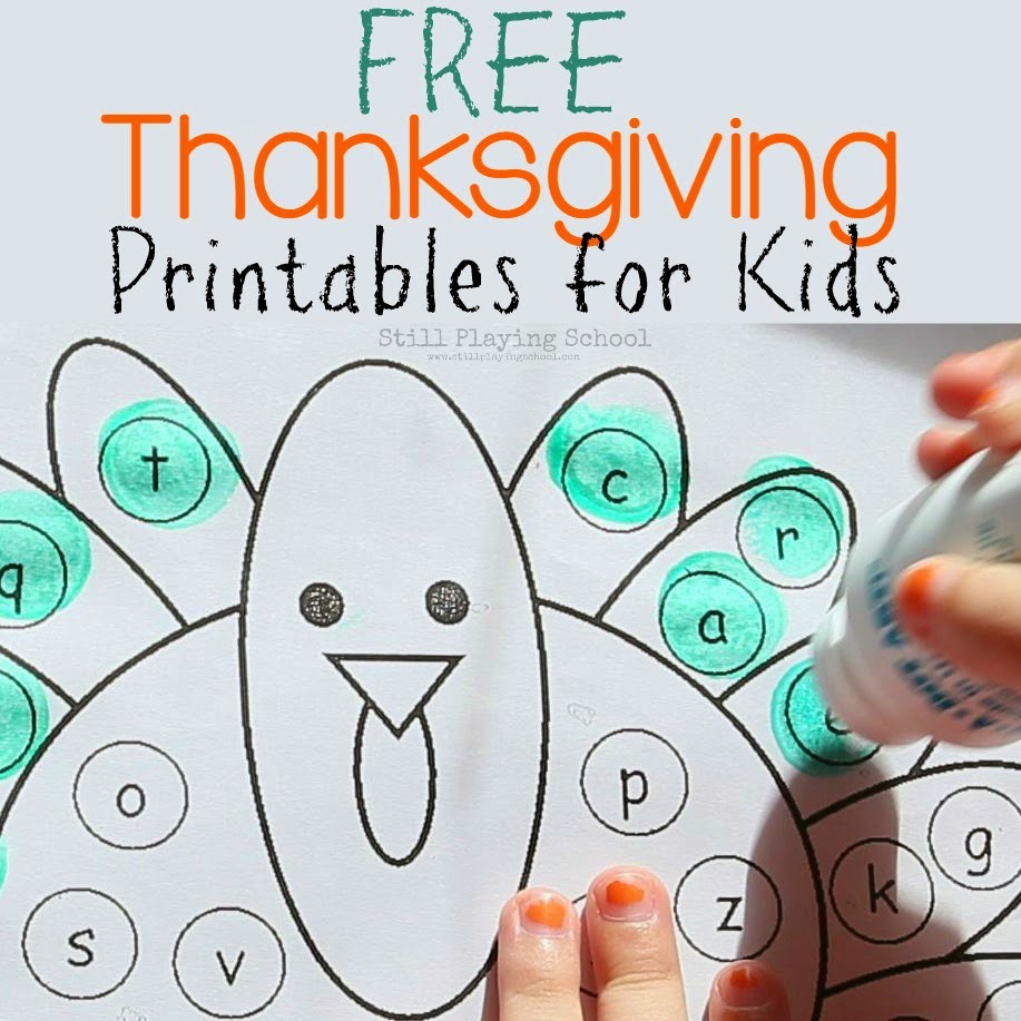 Free Thanksgiving Printables Kids