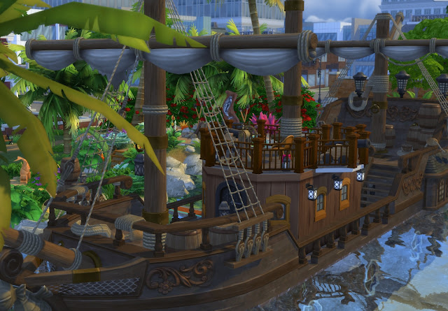 Плавучий бар "Капитан Кук" для Sims 4 со ссылкой для скачивания
