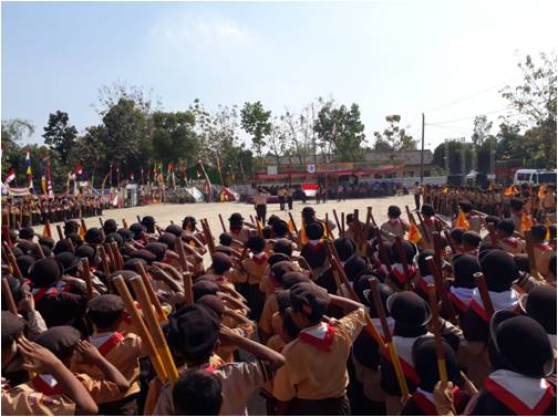 Upacara HUT Pramuka Ke-58 di Buper Eyang Dipoyono Ds.Gebang, Sukodono