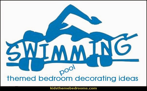 swimming pool theme bedroom ideas - Pool Bedroom - Swimming pool themed bedroom - swimming pool theme bedroom mural ideas - swimming theme decor - Swimmer Wall Decal