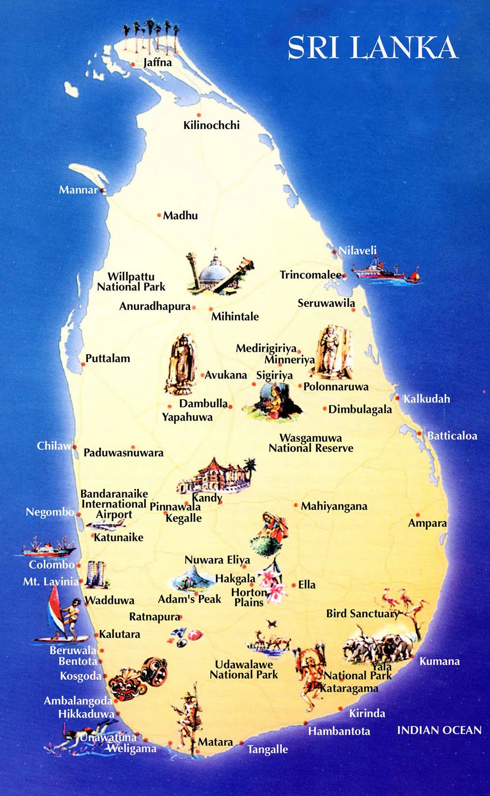 SRI LANKA - GEOGRAPHICAL MAPS OF SRI LANKA