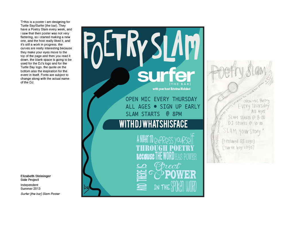 Elizabeth Steininger Poetry Slam Poster