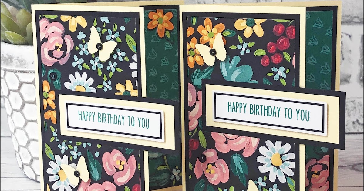Painted Mountain Cards: Floral Birthday Card Duo