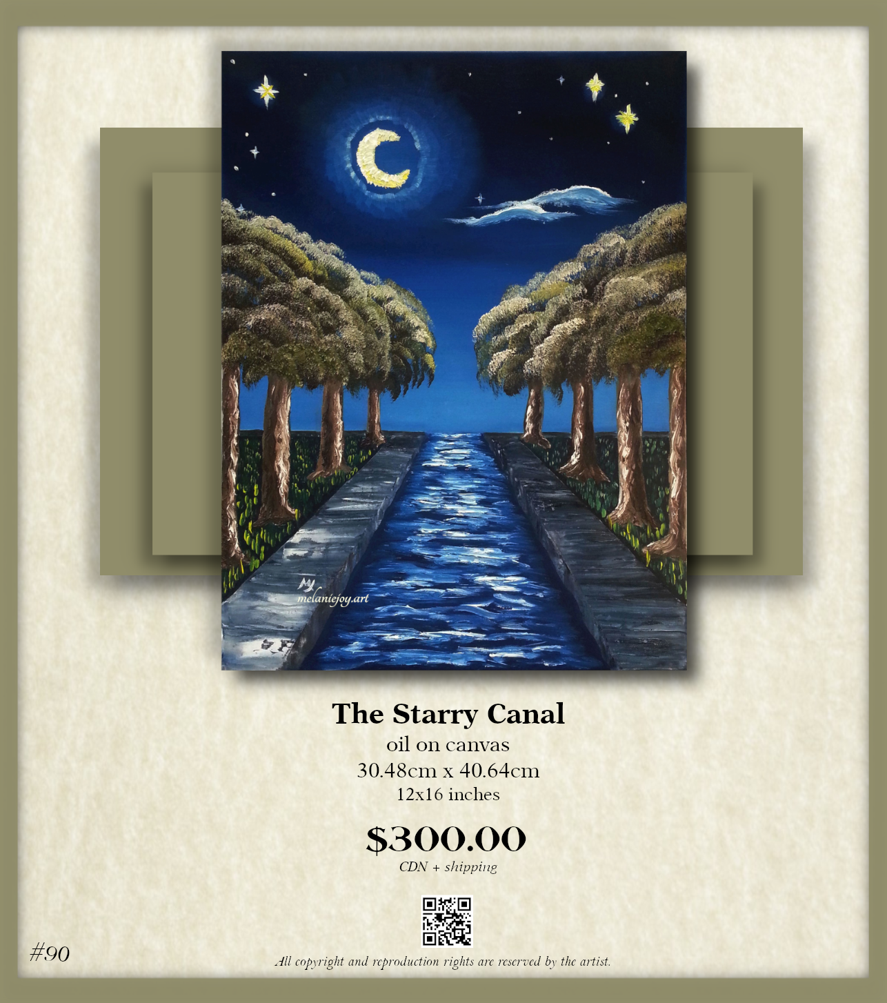 The Starry Canal oil on canvas for sale melaniejoyart