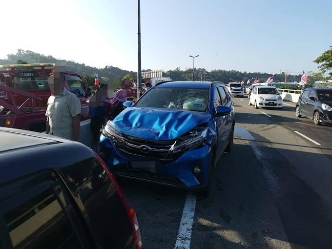 Kemalangan Jalan Raya di Jejambat Tanjung Aru - Kota Kinabalu