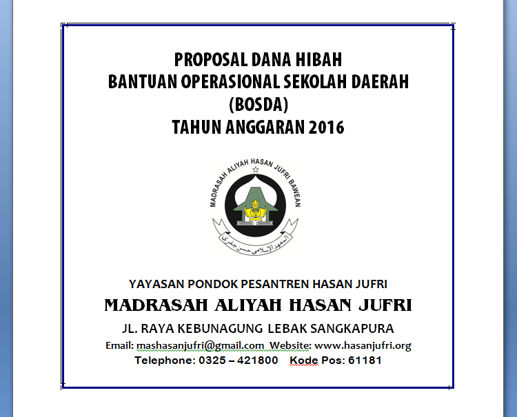 Contoh Proposal Ijin Operasional Pondok Pesantren Barisan Contoh