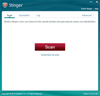 برنامج حذف ملفات التجسس McAfee Stinger احدث اصدار برنامج, McAfee ,Stinger, لحذف, ملفات, التجسس, والاختراق, اخر, اصدار