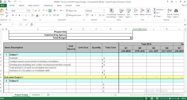 Project Budget Excel Template Software engineering
