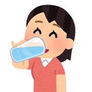 小指を立てて飲む人のイラスト（女性）