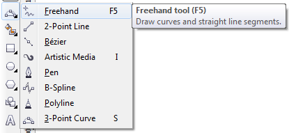 Mengenal bagian CorelDRAW - Freehand Tool