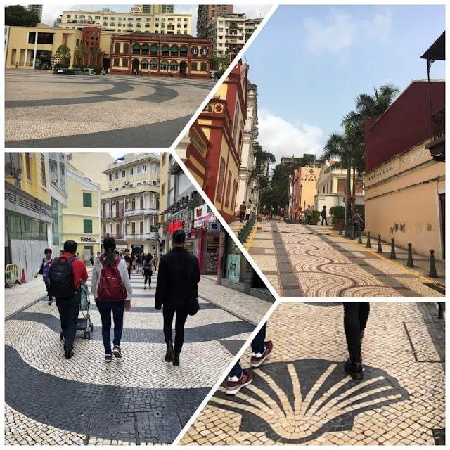 Calçada portuguesa nas ruas de Macau 