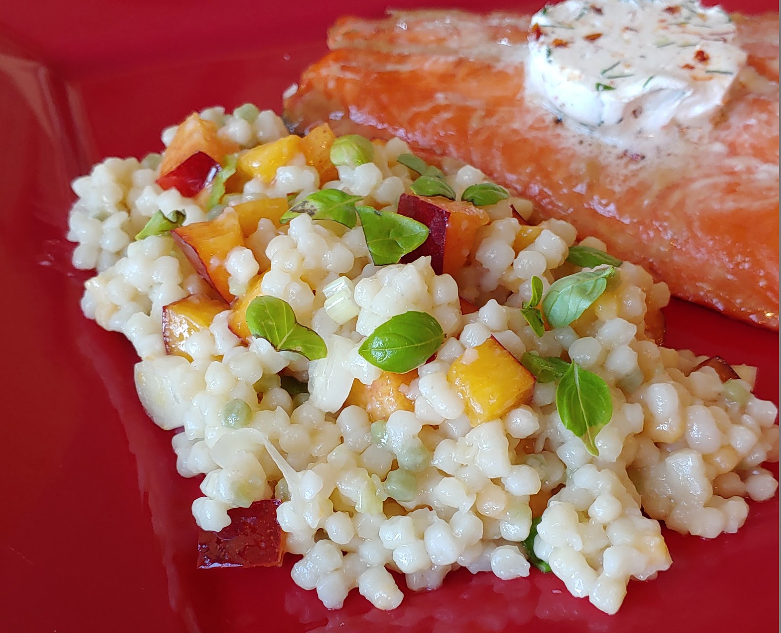 A Savory Table Israeli (Pearl) Couscous with Nectarines