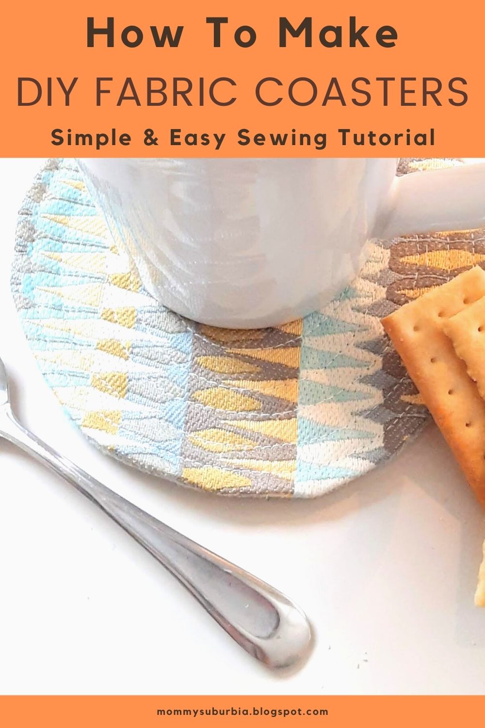 Mommy Suburbia How to Make Round Fabric Coasters Quick & Easy Sewing