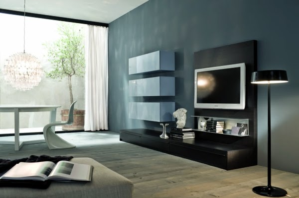 Salas modernas con centros de entretenimiento - Decoración de salas con