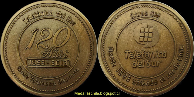 Medalla 120 Años Telefonica del Sur Grupo GTD