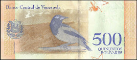 Venezuela Currency 500 Bolivares Soberanos banknote 2018 Venezuelan troupial