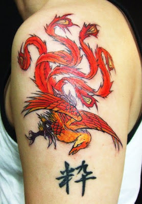 Tatuaje Ave Fénix estilo japonés