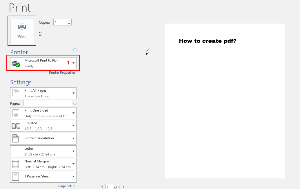 How to install Microsoft Print to PDF in Windows 10, Convert Word