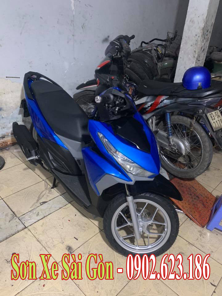Mẫu Xe Honda Vario sơn phối màu xanh đen cực đẹp - Sơn Xe Sài Gòn