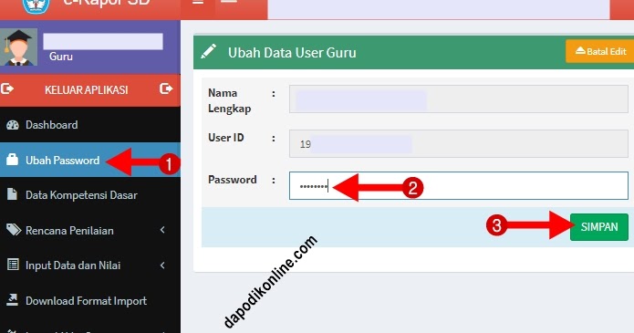 2 Cara Ganti Password Login Guru Di Aplikasi E Rapor Sd