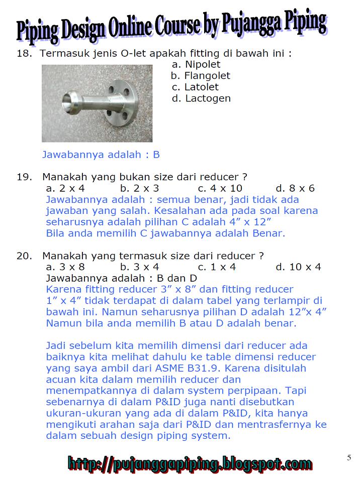 PUJANGGA ENGINEERING OIL & GAS QUESTION & ANSWER PIPE & FITTING