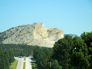 A free view of the Crazy Horse Memorial from the highway in South Dakota
