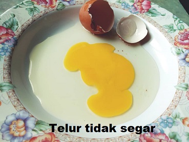 Tanda telur tidak segar atau rosak